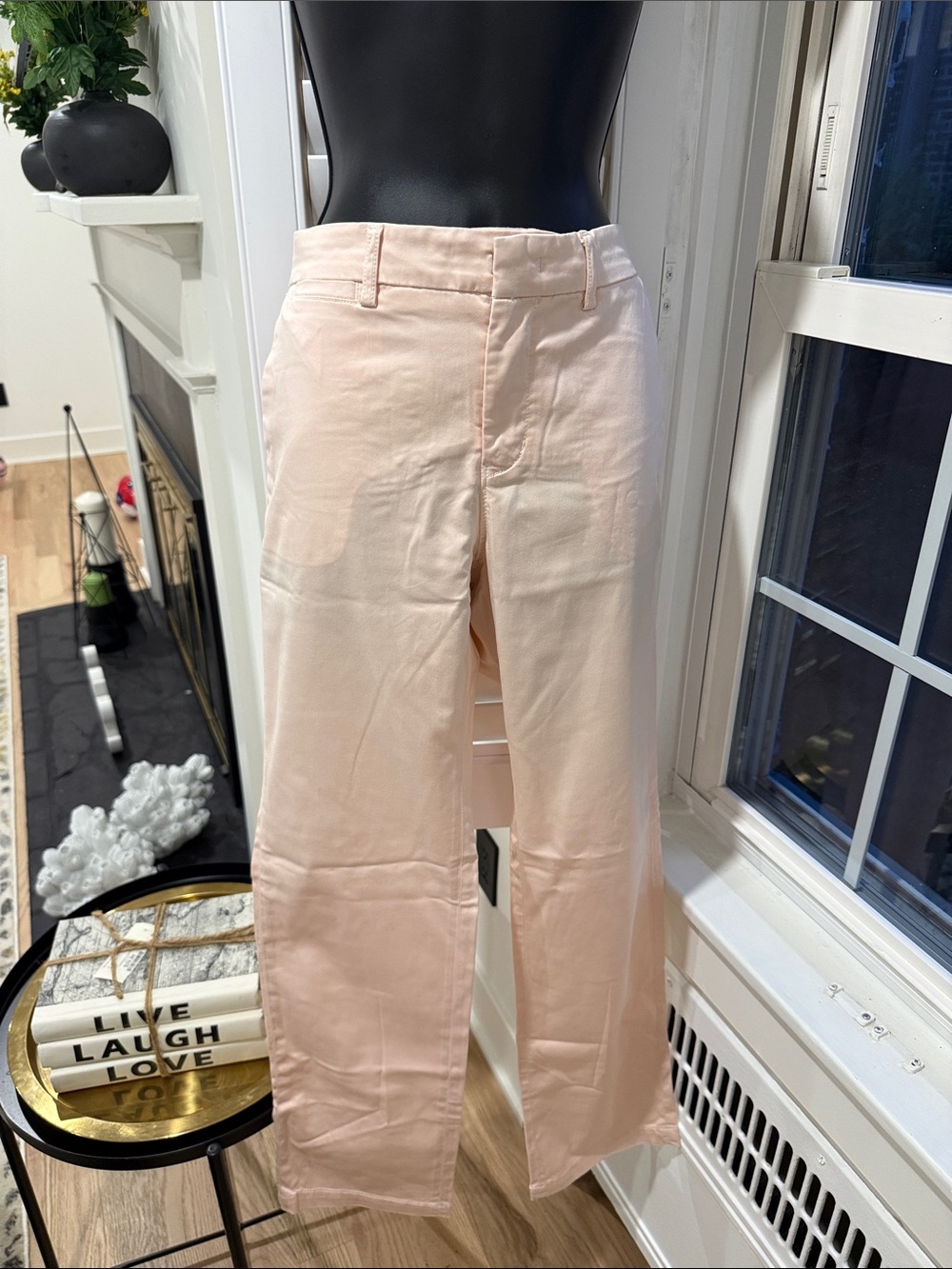 Banana Republic Straight-Leg Pants in Pale Blush Pink